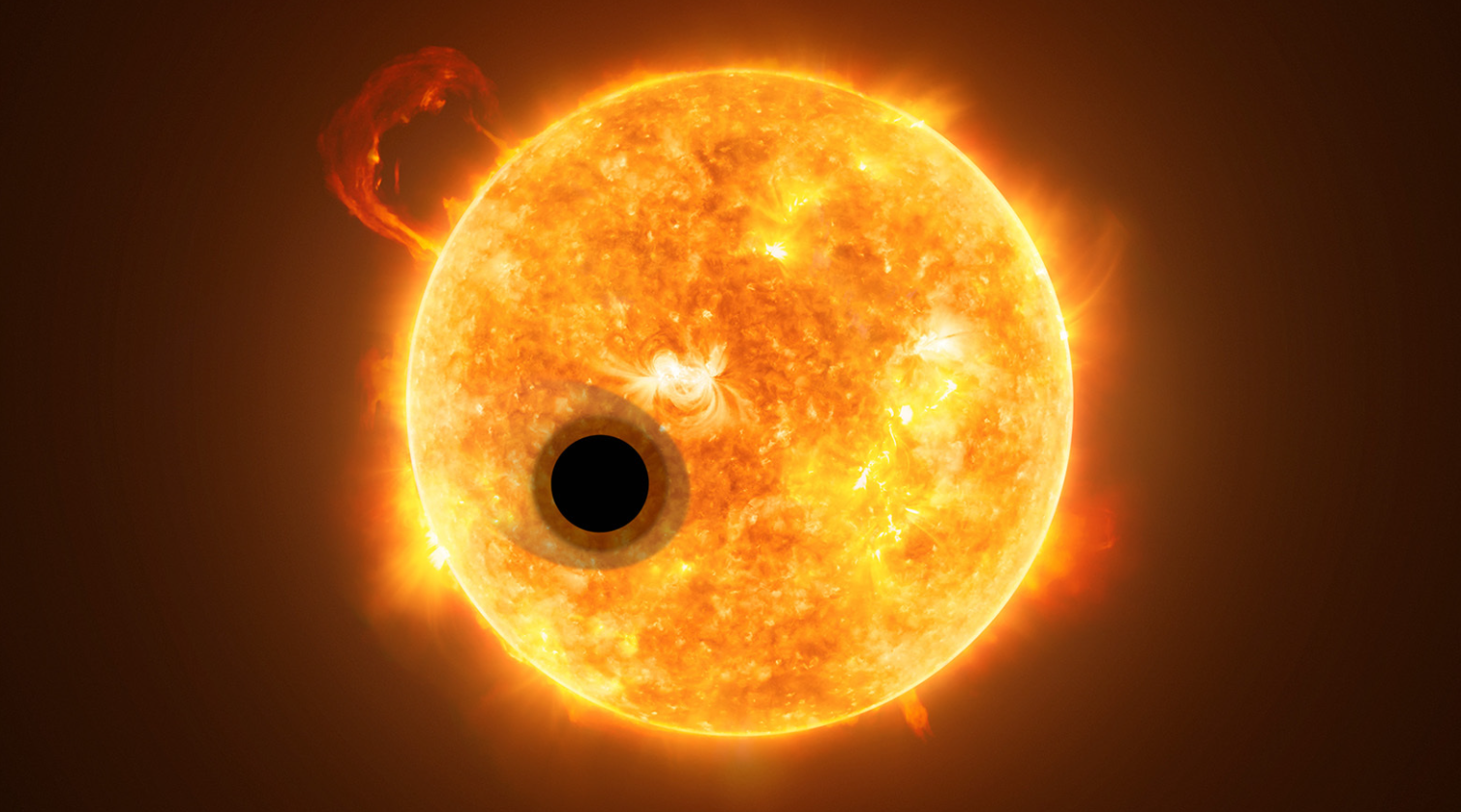 an exoplanet transiting in front of its star