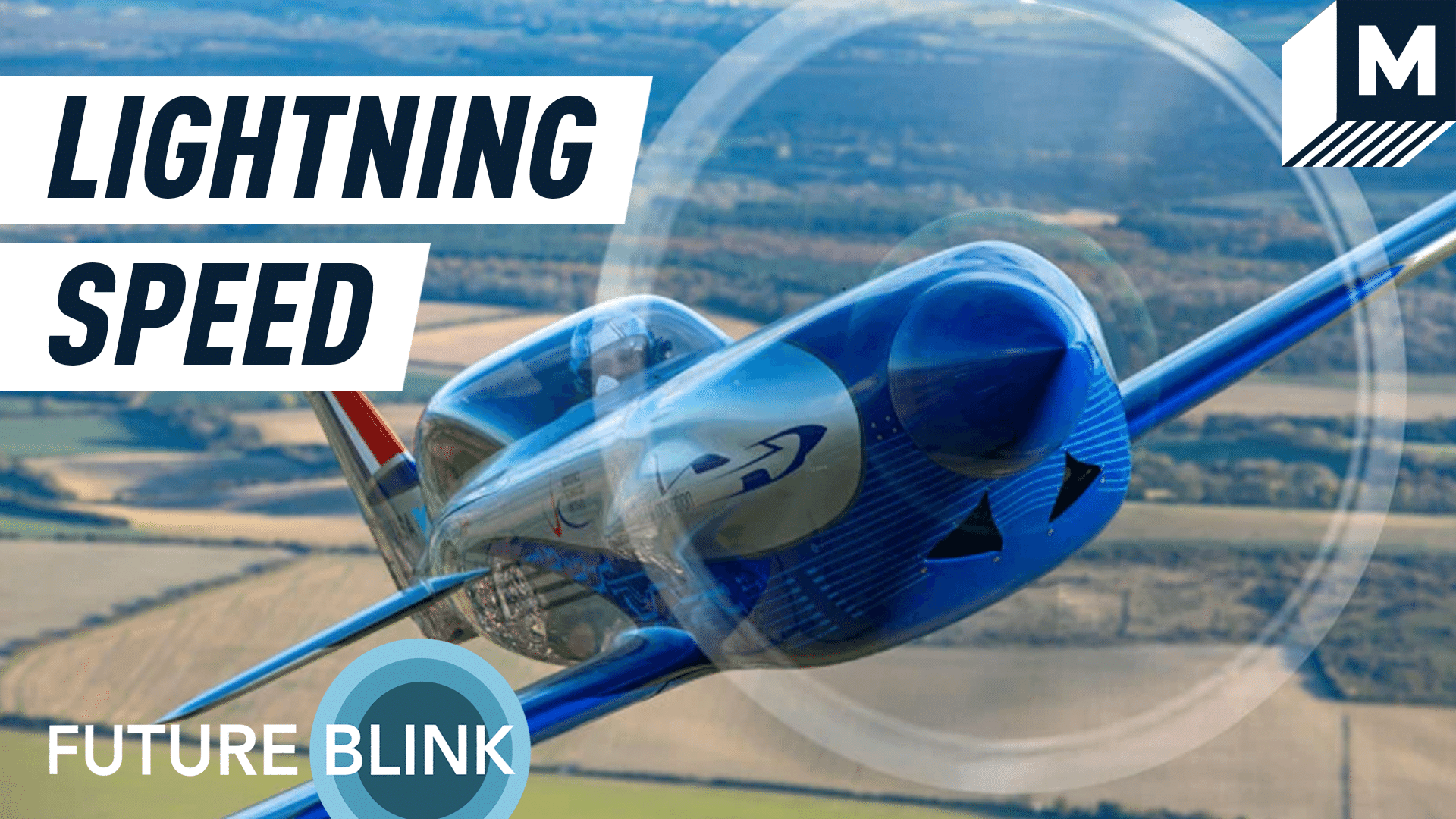 Close up of Rolls-Royce electric plane speeding in the air