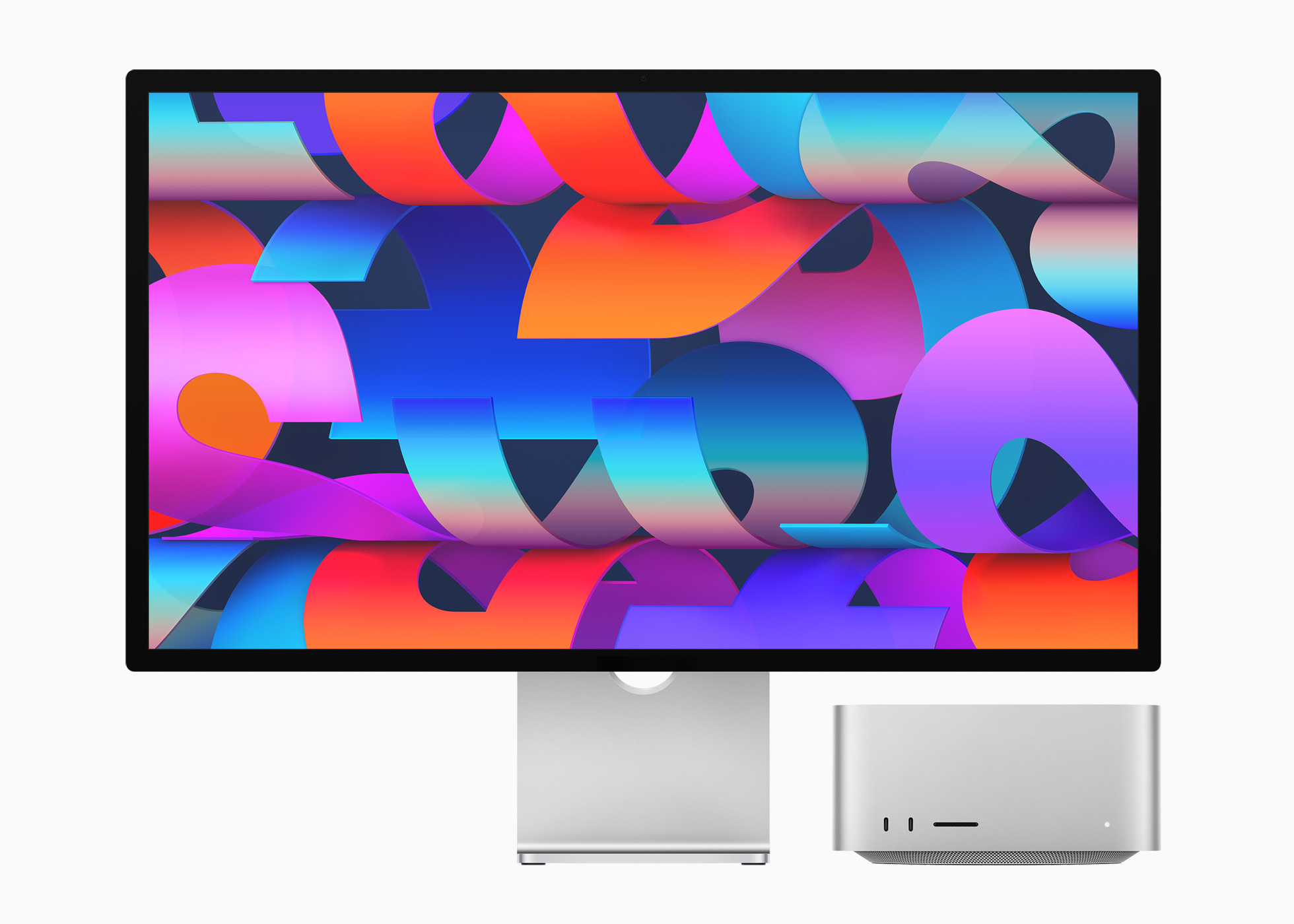 Image of new Mac Studio and Studio Display side by side