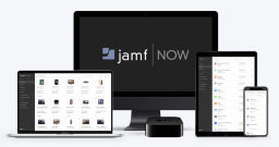 iMac, macbook, ipad, and iphone showing jamf now screens
