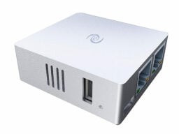 Silver cube with outlets