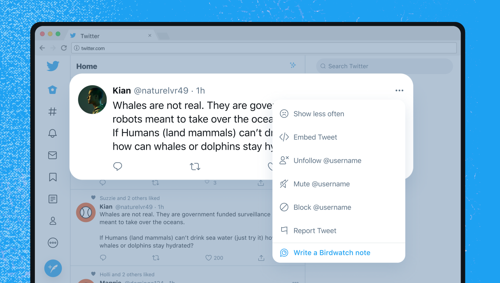 Screenshot of an example use of Twitter's Birdwatch feature