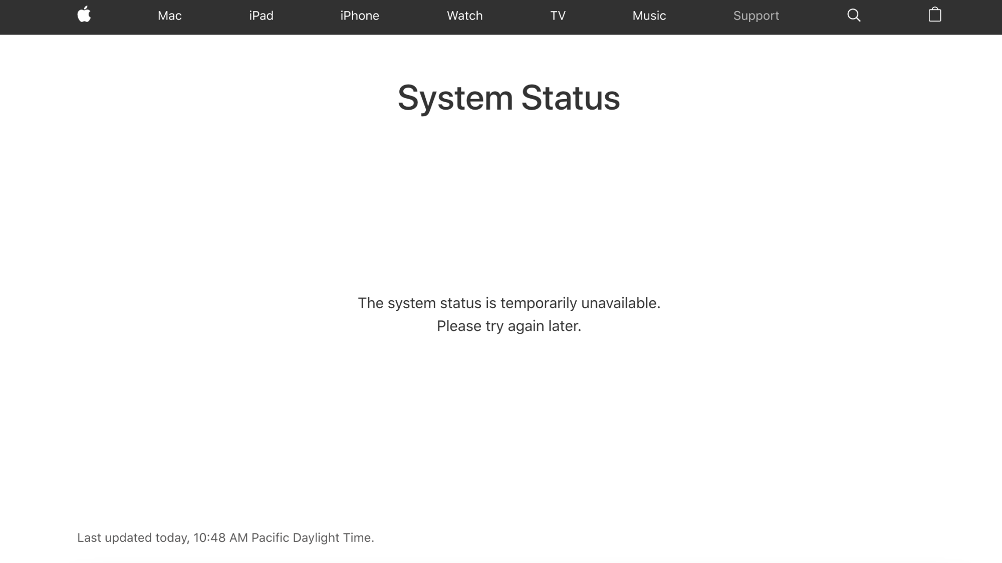 Apple status page, itself experiencing problems.