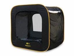 Black and yellow net tent