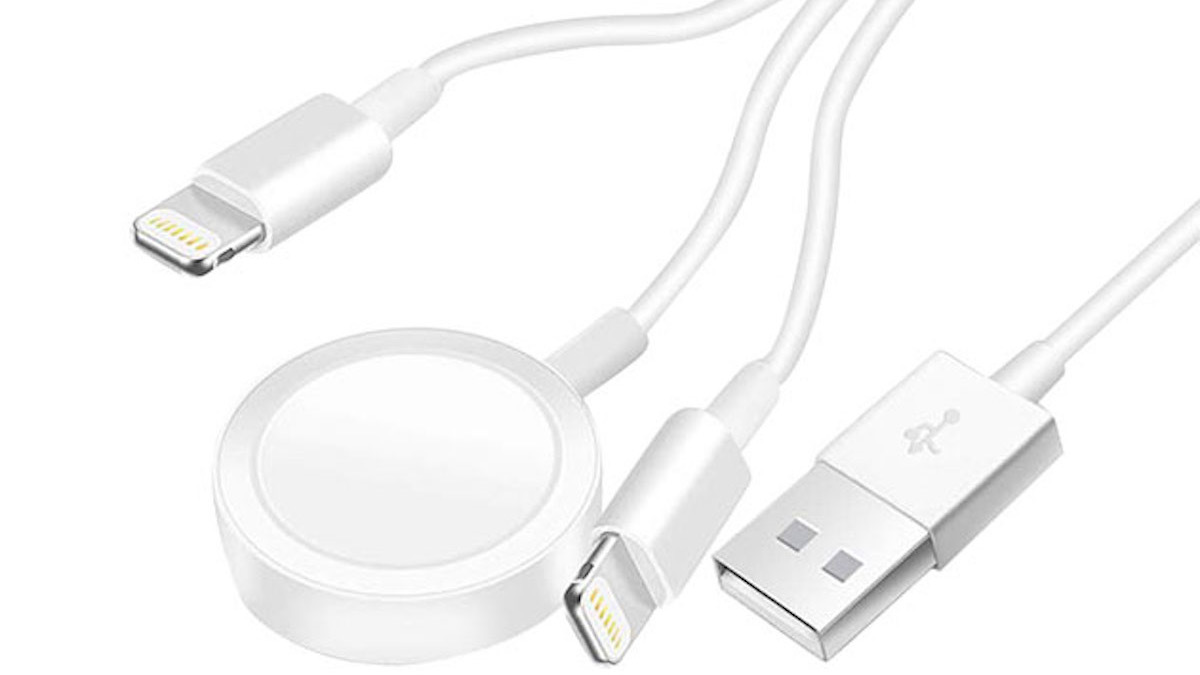 White charger with three ports and wireless charger