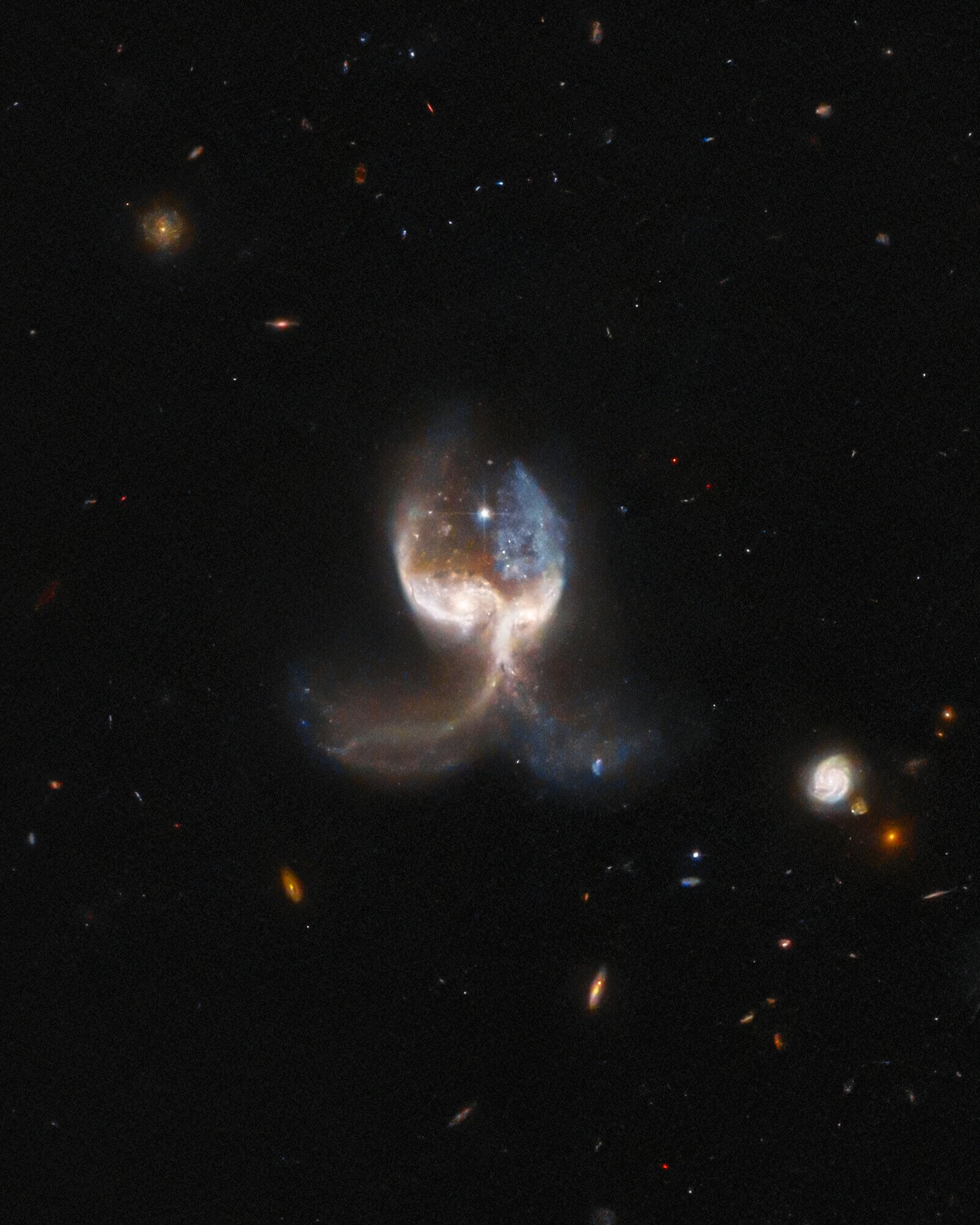 galaxies colliding in space
