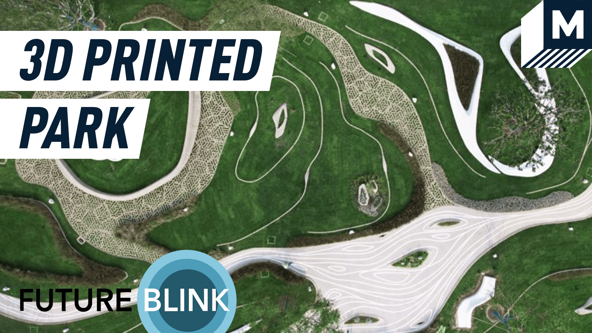 aerial image of a 3d printed park in China