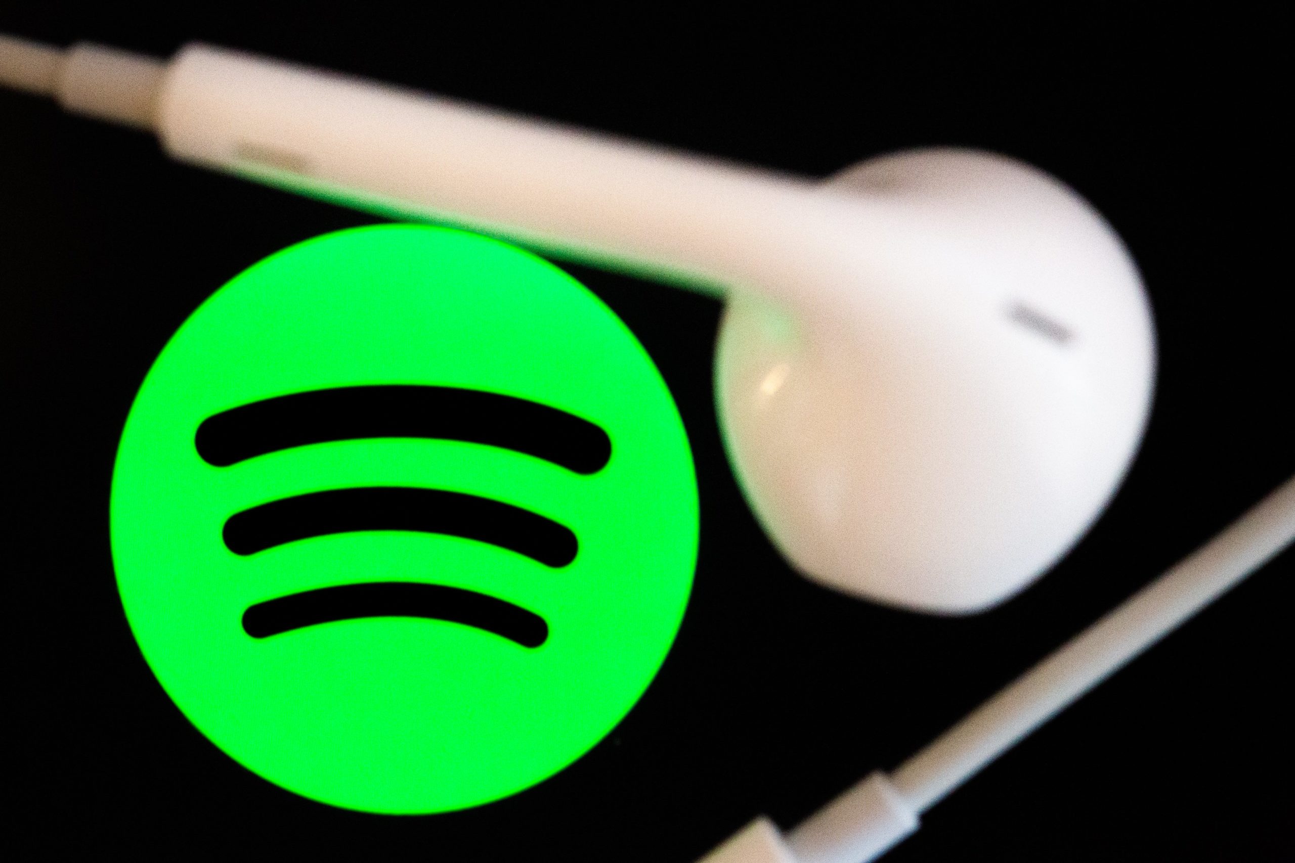 Spotify logo with headphone.