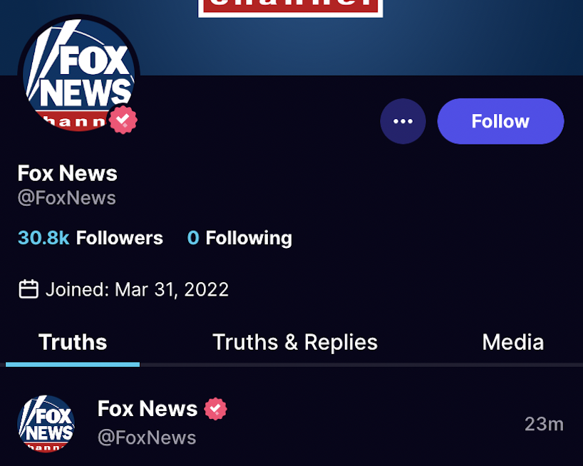 @FoxNews on Truth Social
