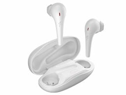 White earbuds in case