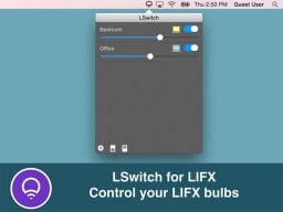 LIFX bulb control window on laptop screen