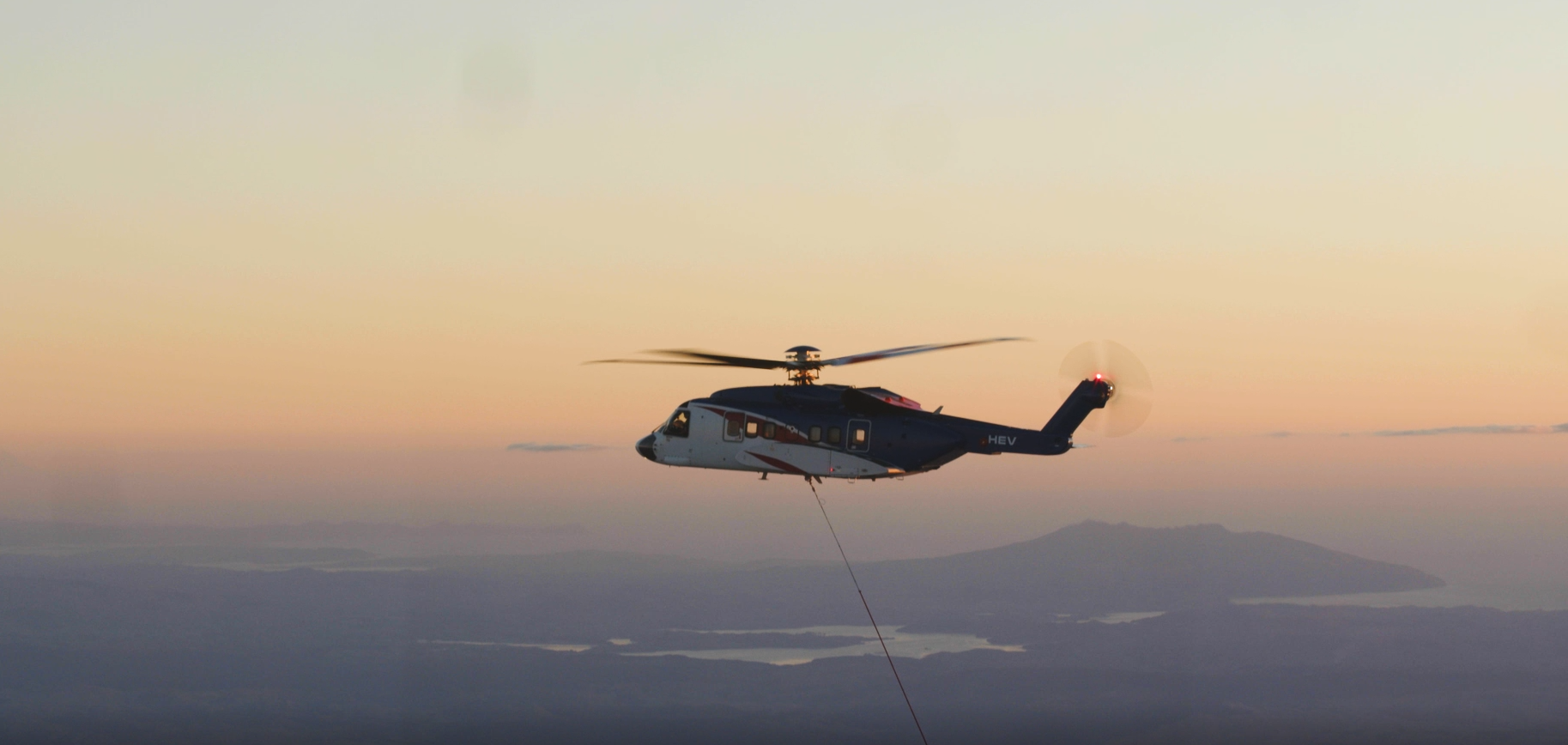 Rocket Lab's recovery helicopter.