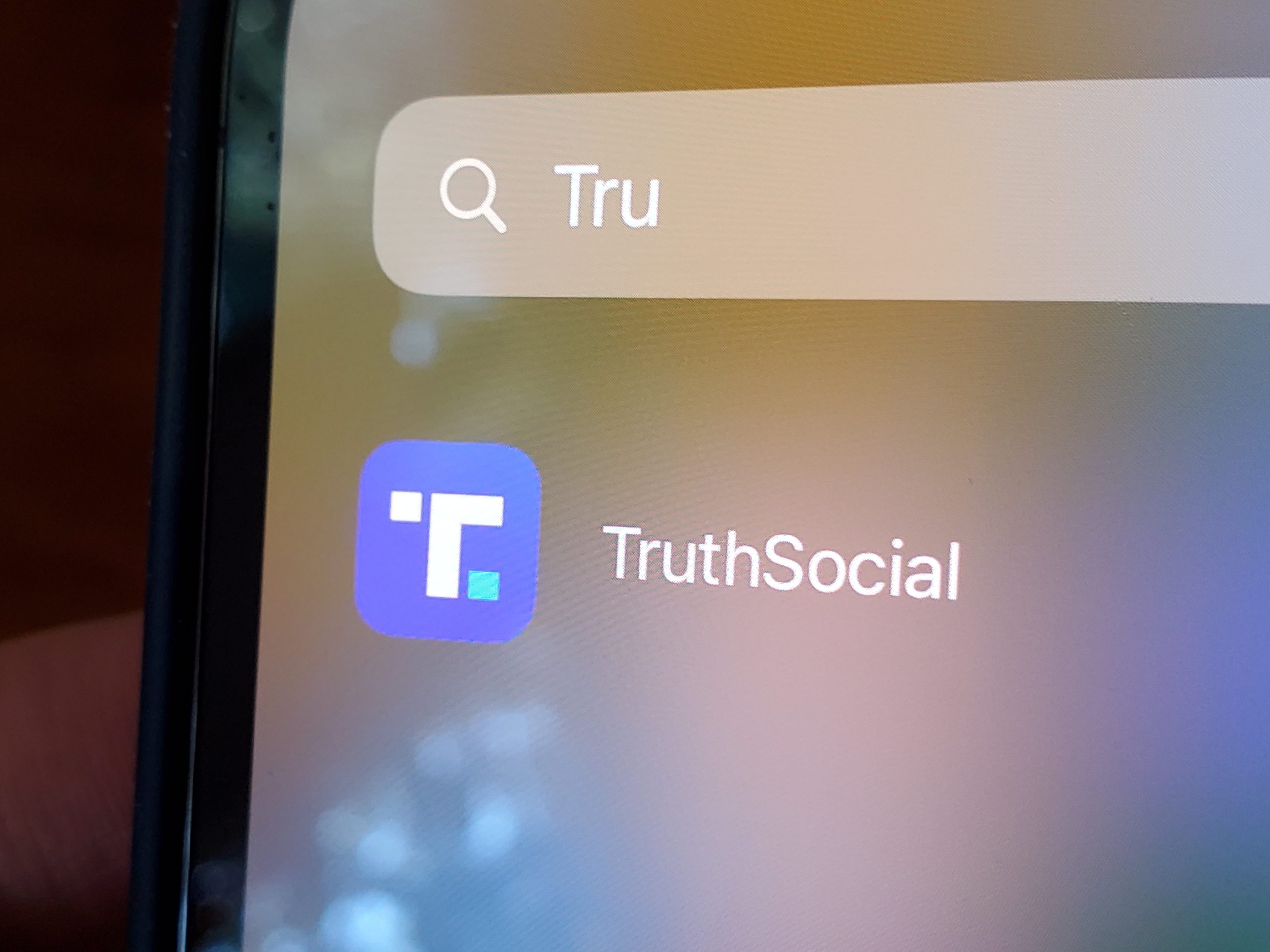 Truth Social logo on a screen