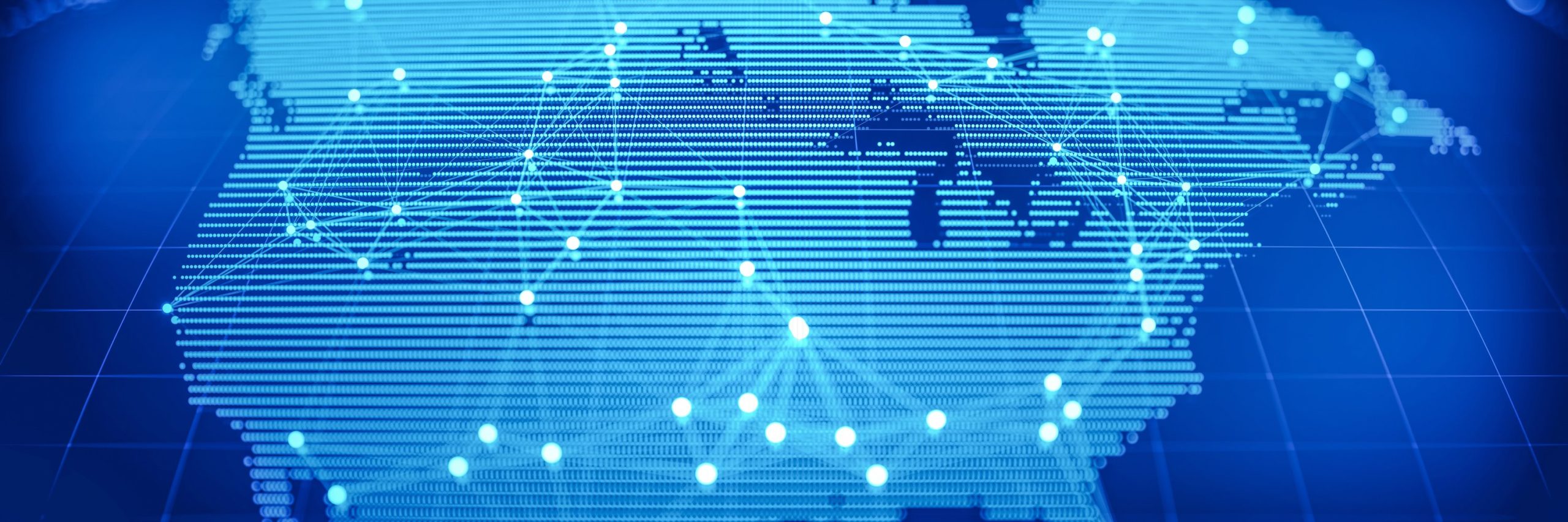 Glowing internet lines over map of USA
