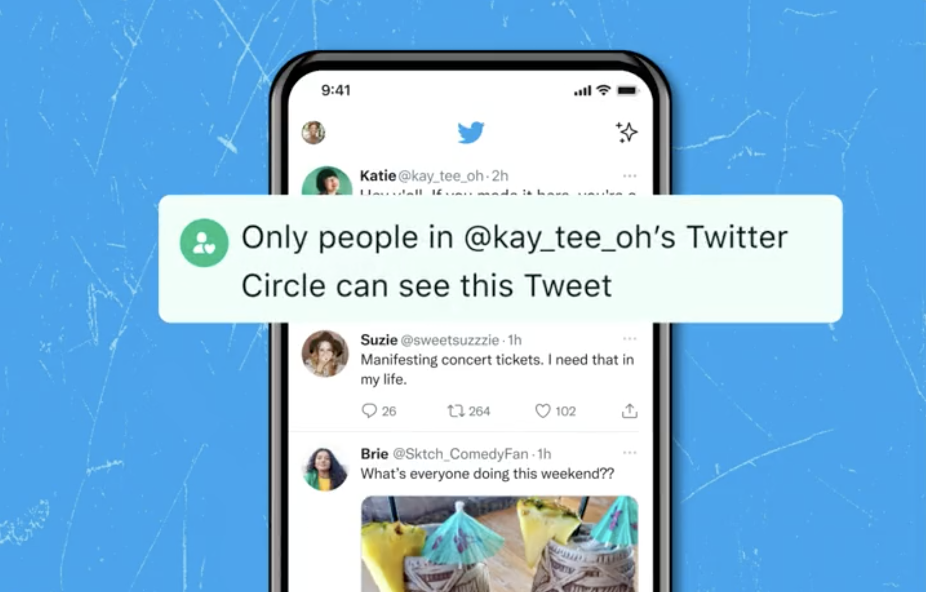 Screenshot of the new Twitter Circle feature.