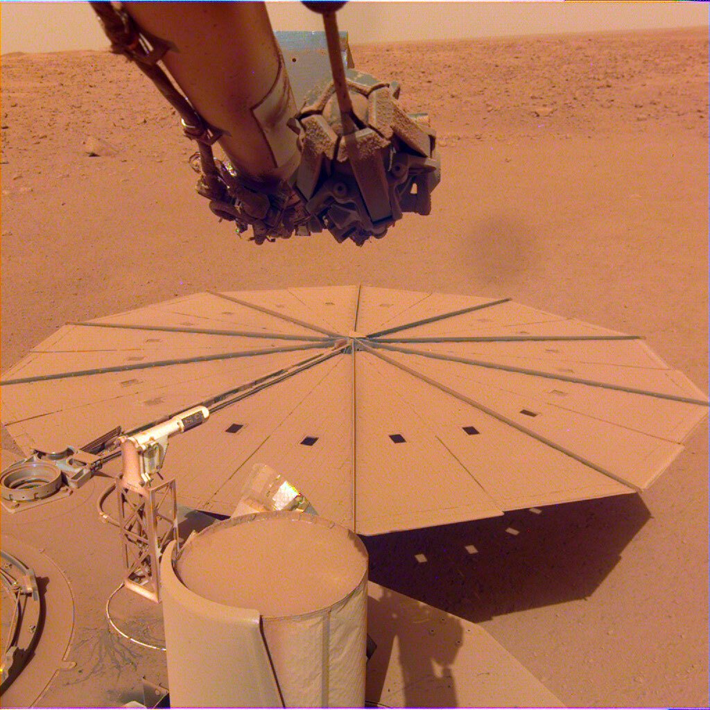 dust on an InSight lander's solar panel