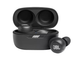 Black earbuds in case