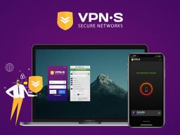 Laptop and phone with vpn screen