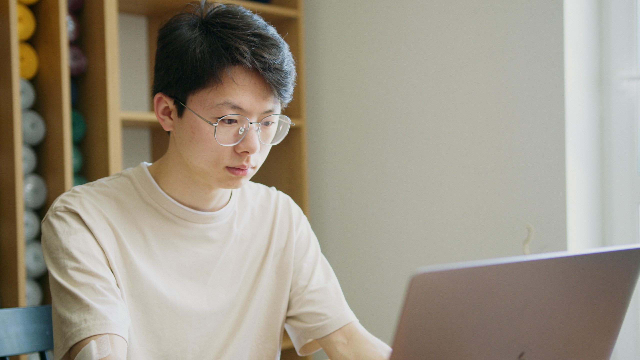 Person looking at laptop