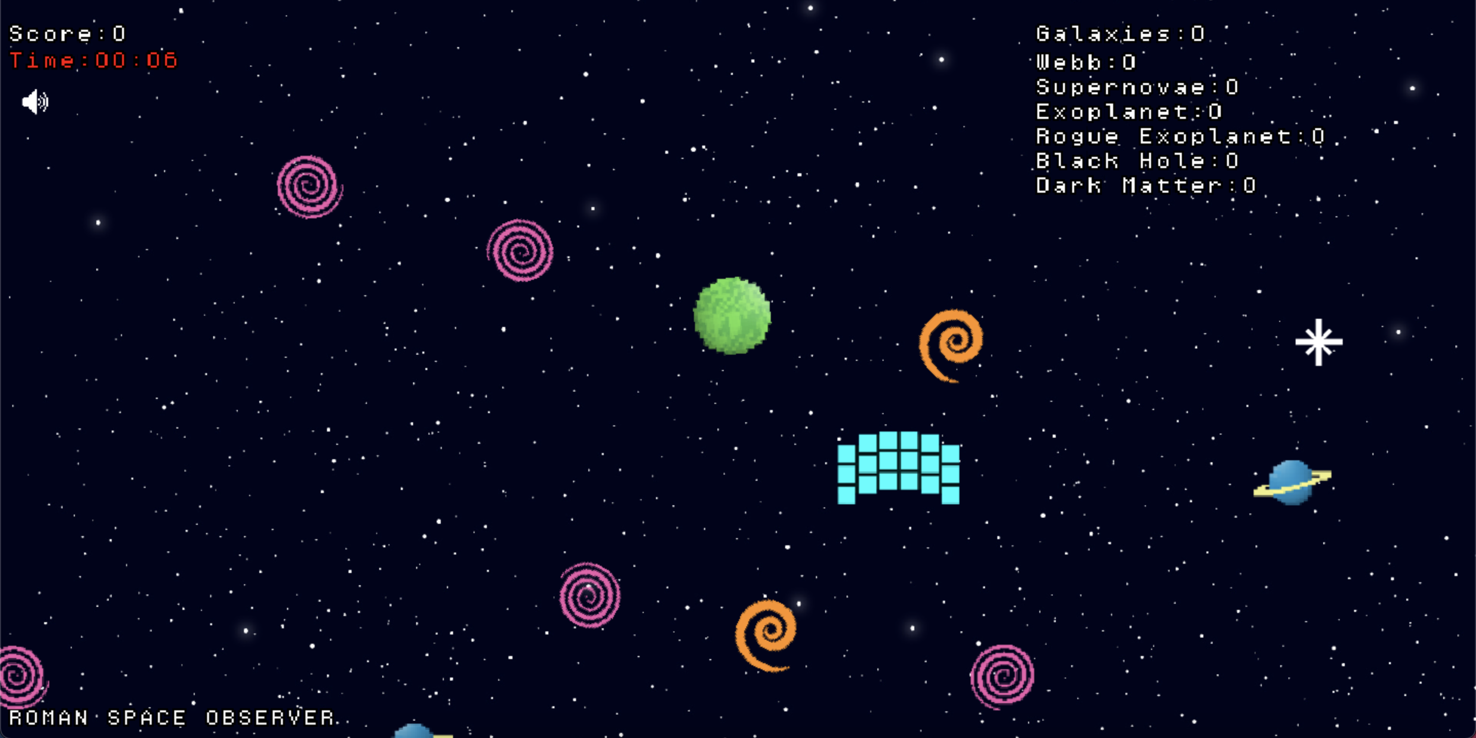 Screenshot from The Roman Space Observer Game