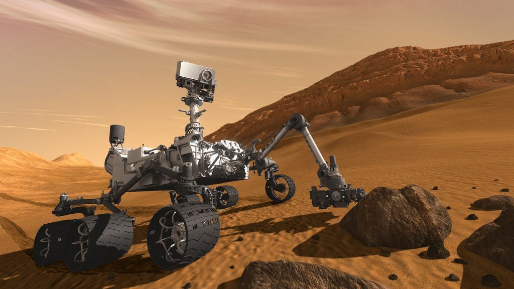 Curiosity studying Mars