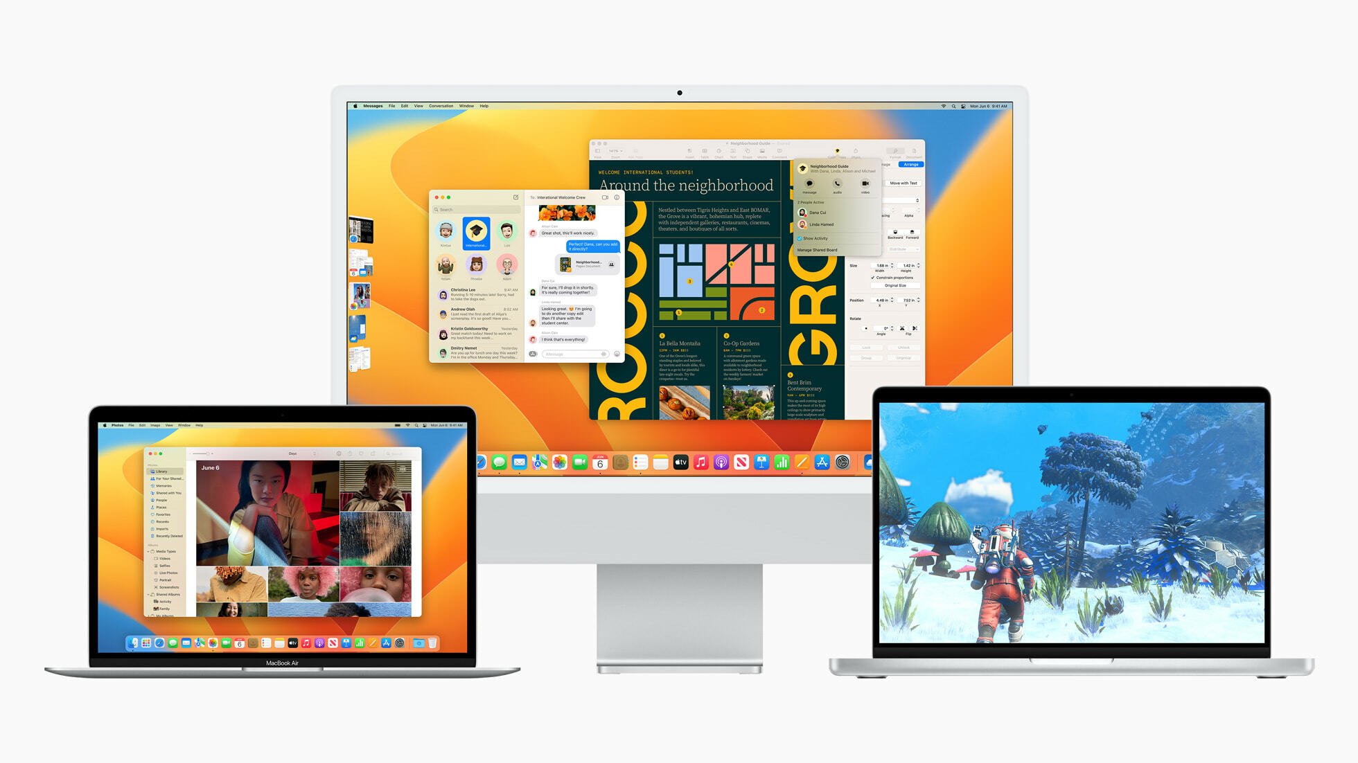 Image of macOS ventura on different mac devices