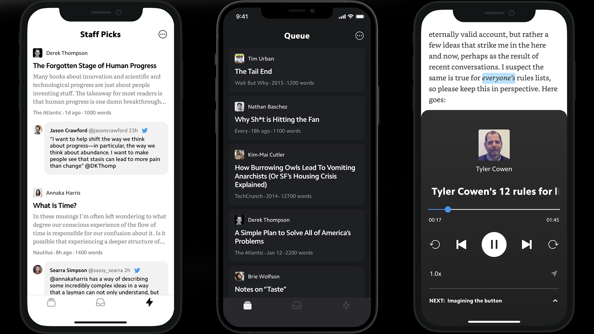 screenshots of matter app