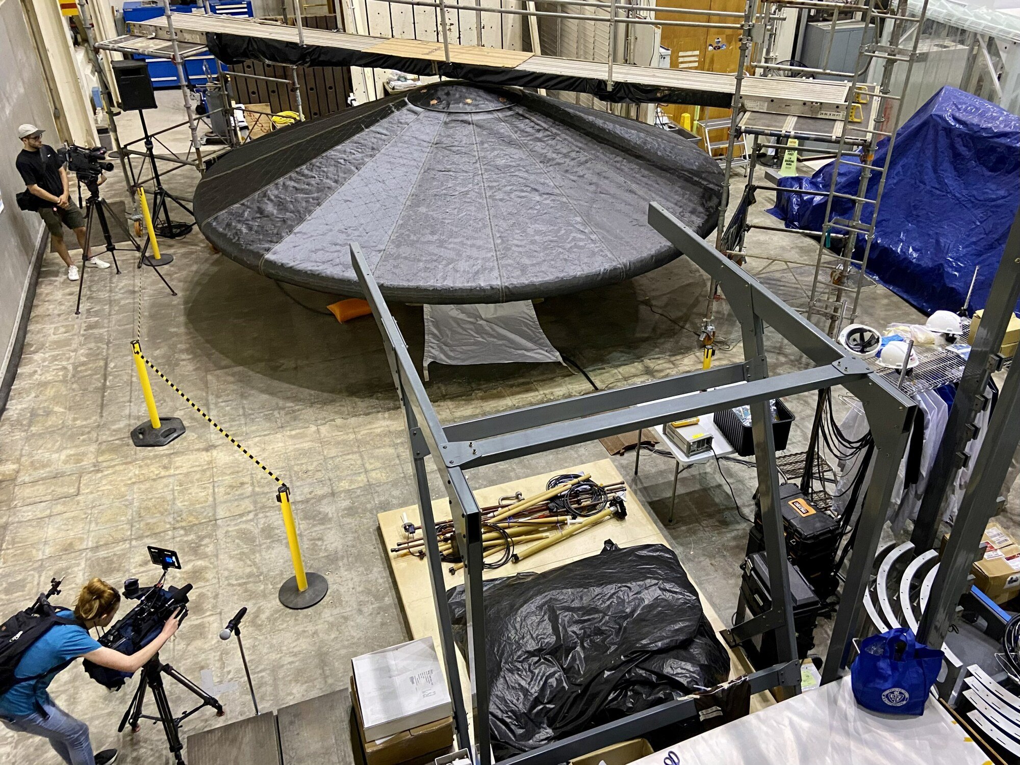 NASA demonstrating heat shield inflation