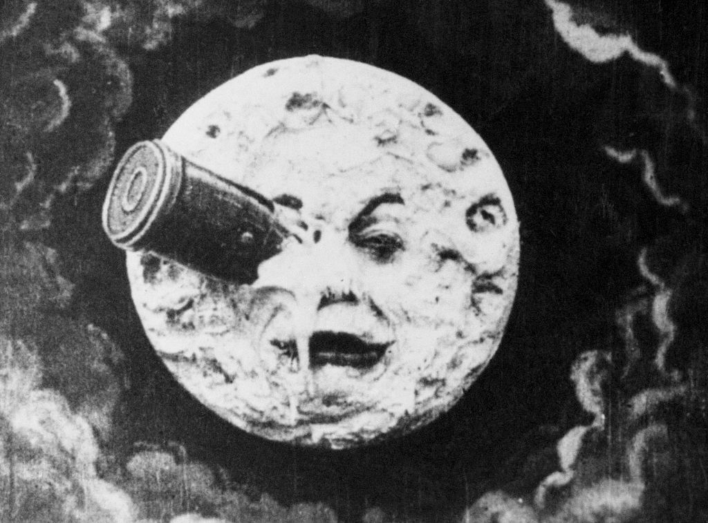 Rocket smashing into Man in the Moon