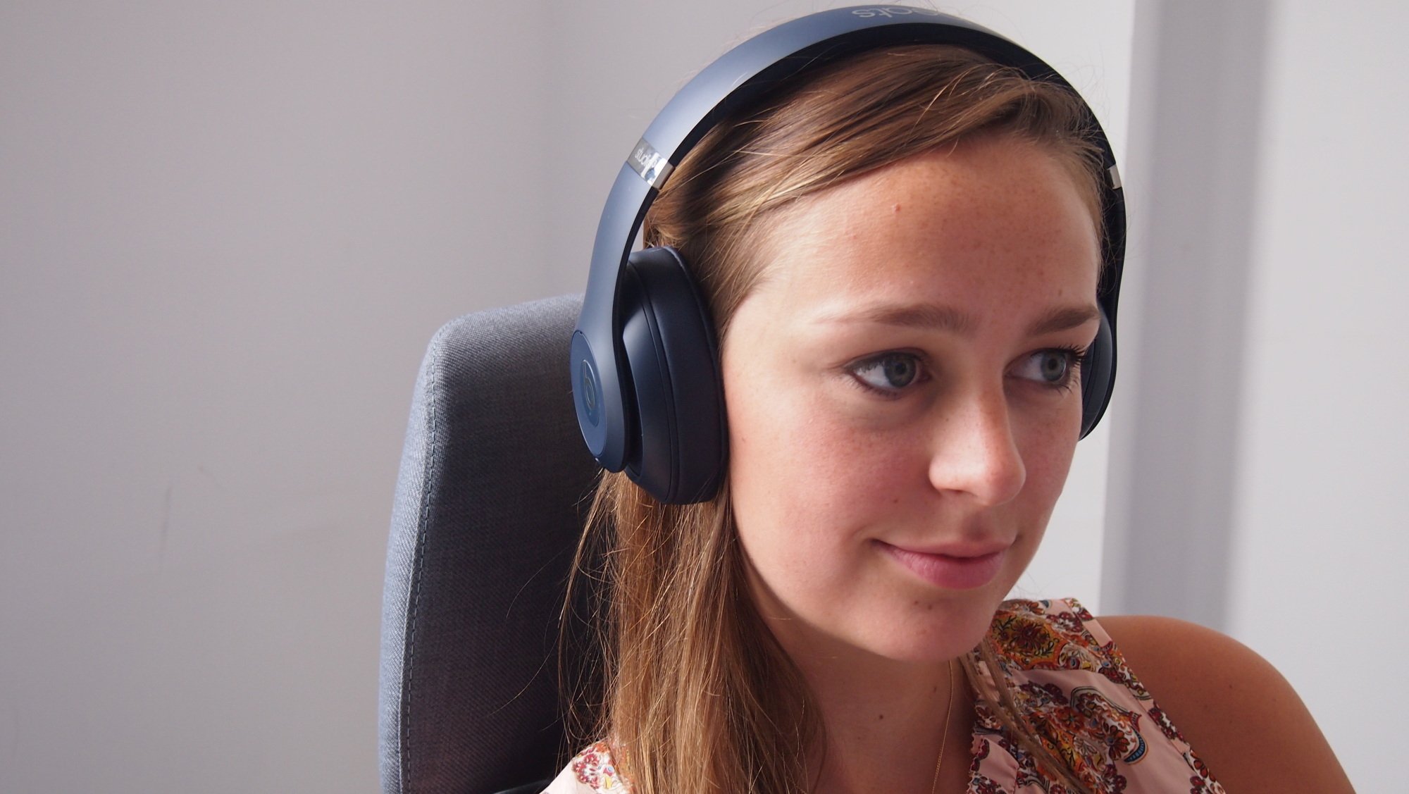 Girl wearing headphones