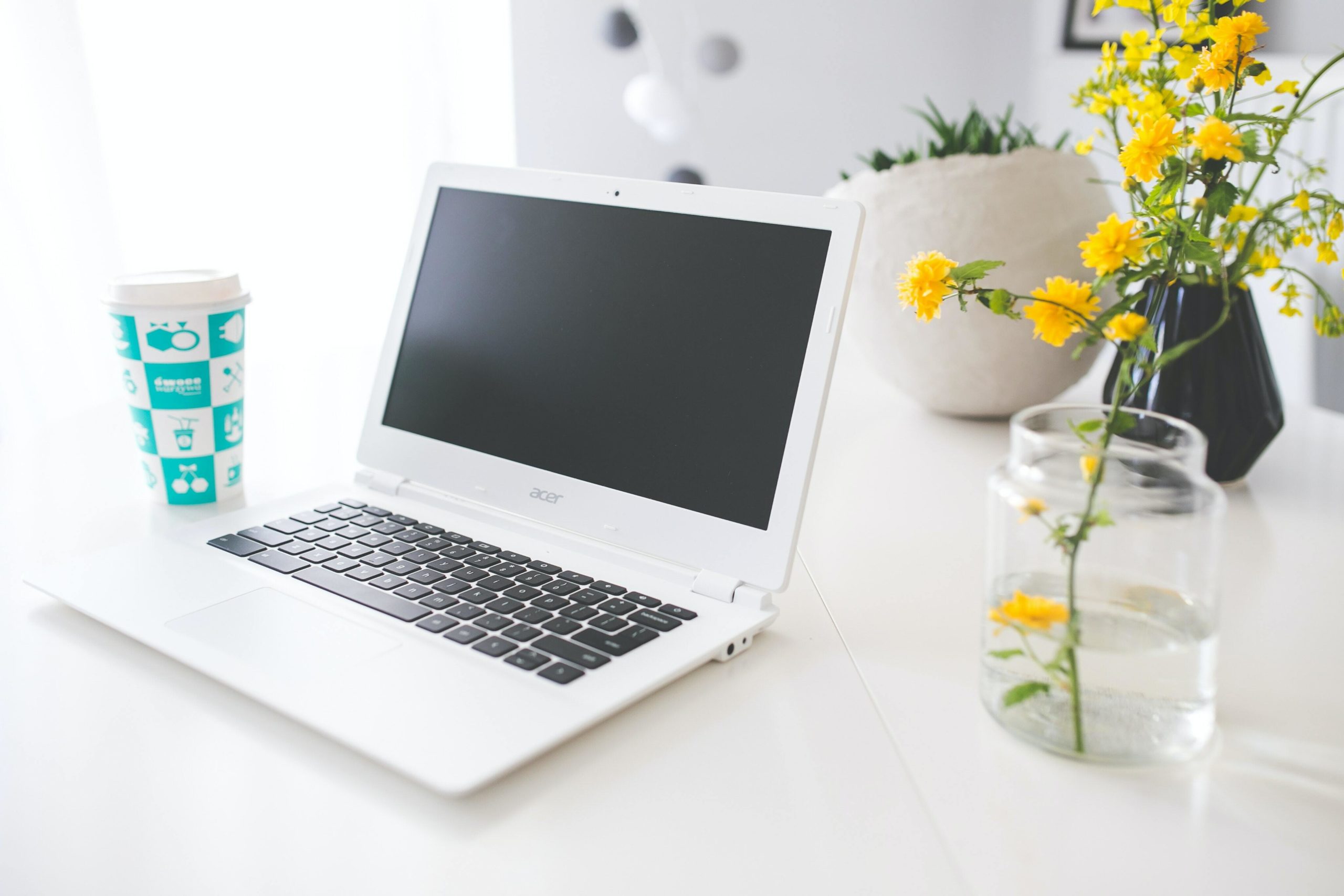 Chromebook on table