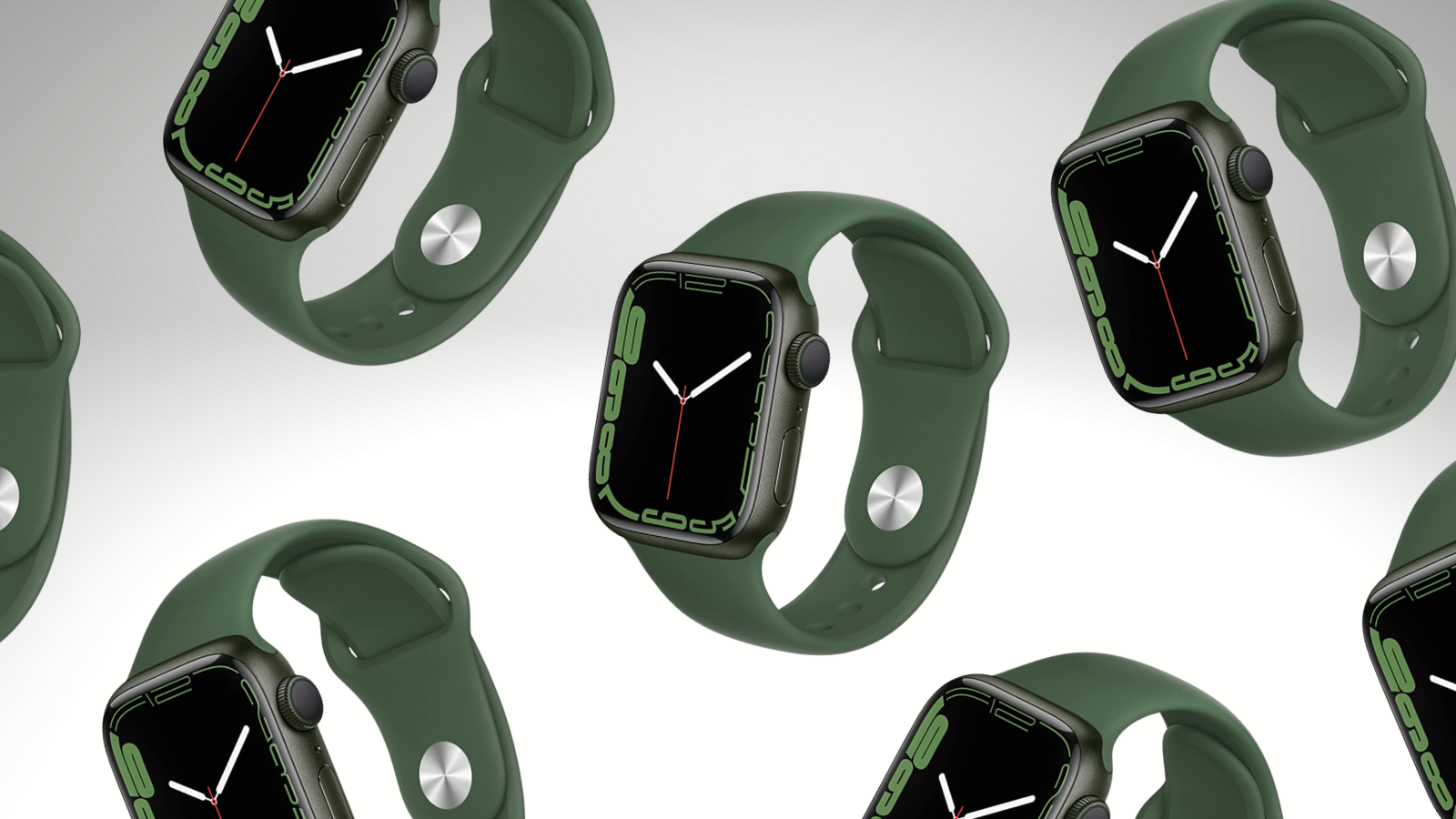 scattered apple watch series 7 gps 41mm green aluminum models