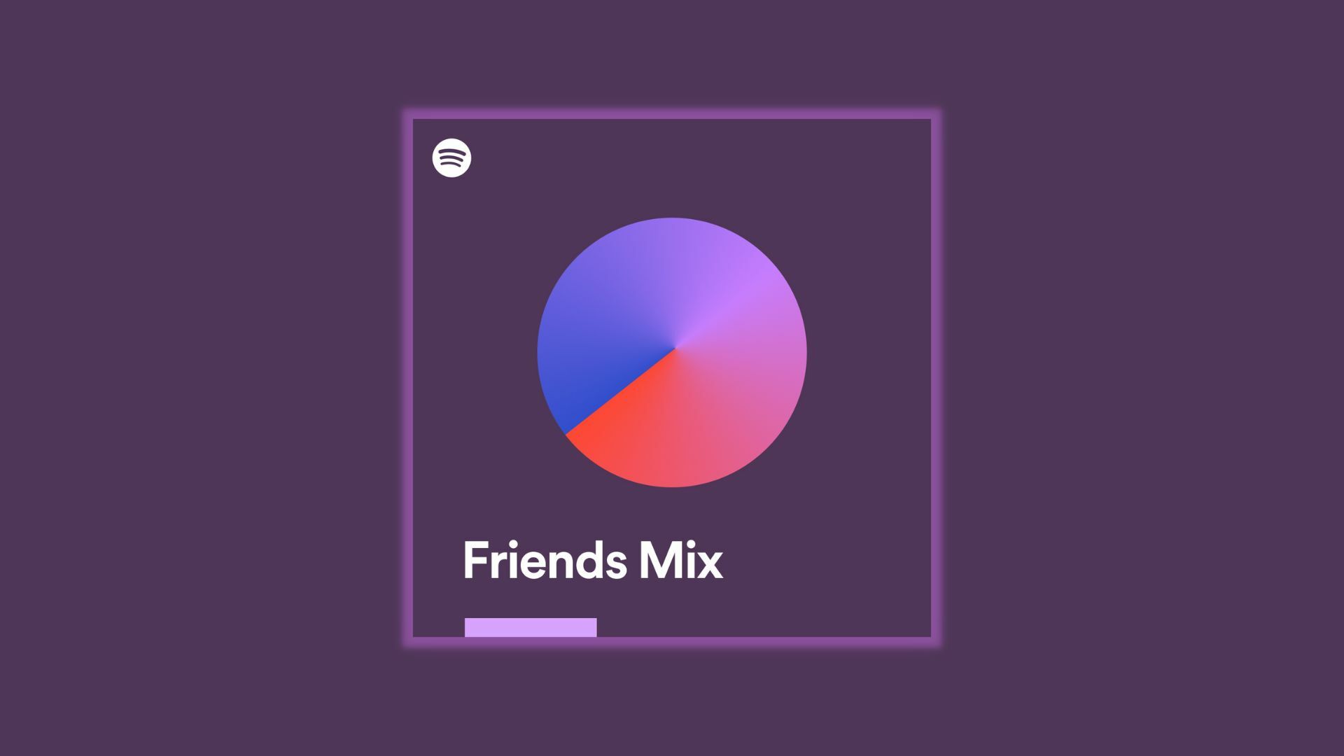 A purple square title showing a multicoloured circle and the words 