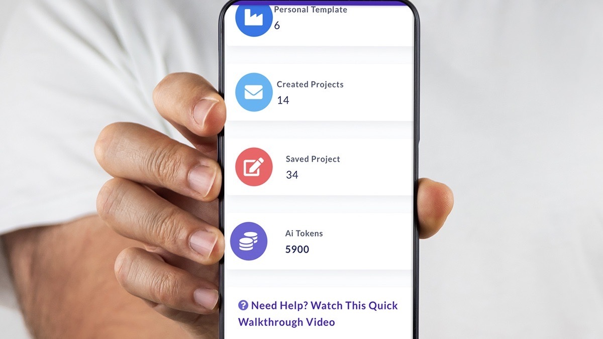 Person holding a phone with the EmailWritr Premium Plan: Lifetime Subscription.