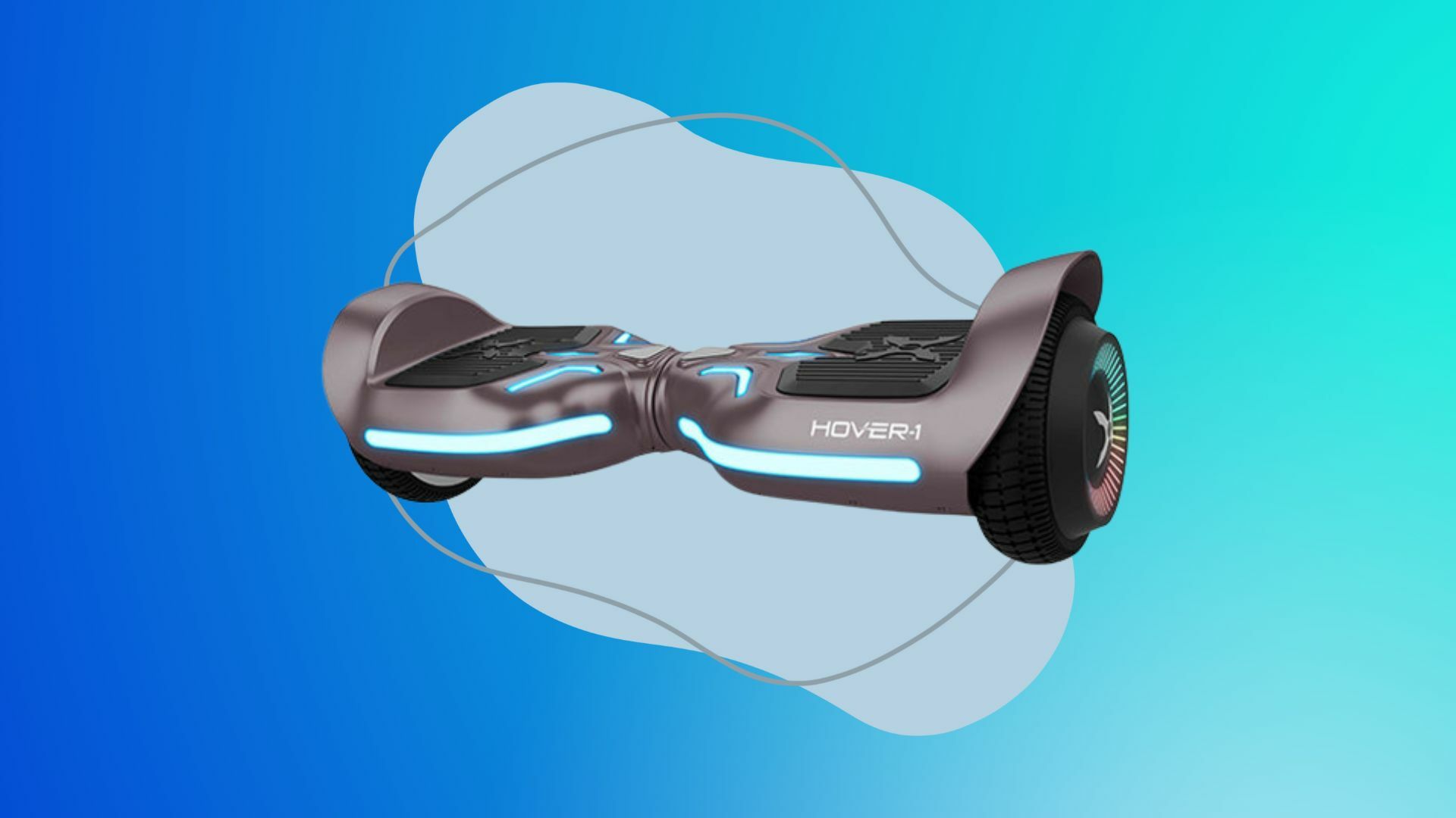 Hover-1 Electric Self-Balancing Hoverboard on a blue background.