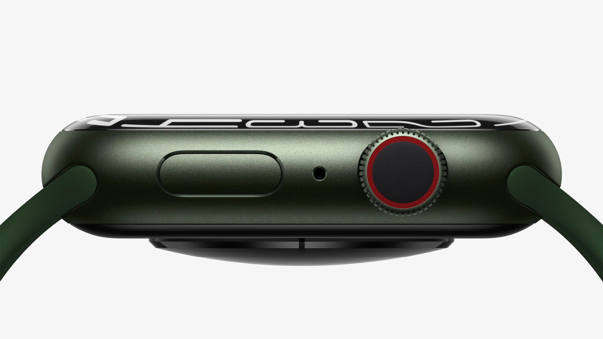 Apple Watch 7 seen from the side.