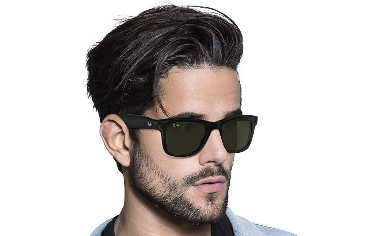 Man wearing Ray-Ban Stories glasses