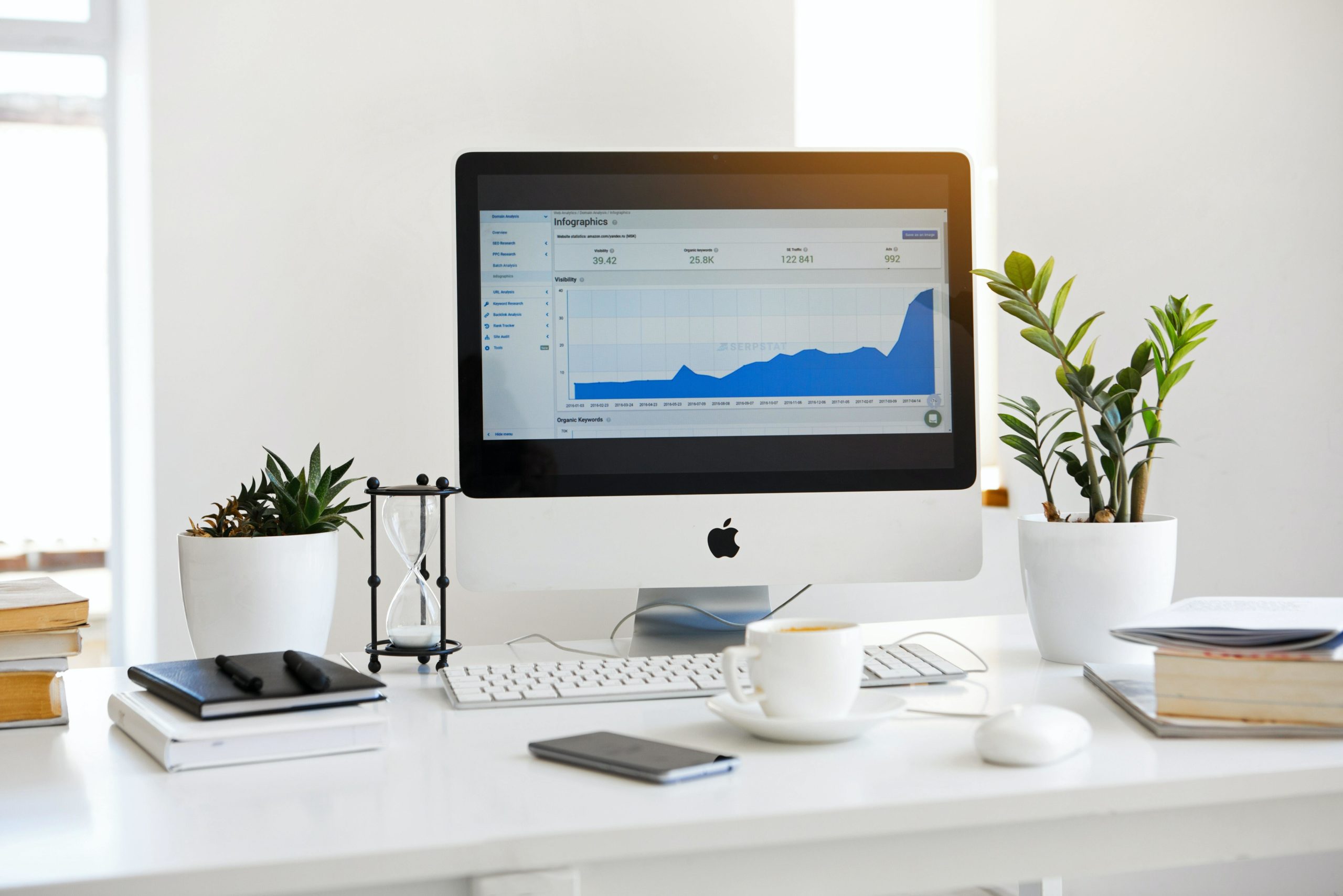 A Mac computer on a desk