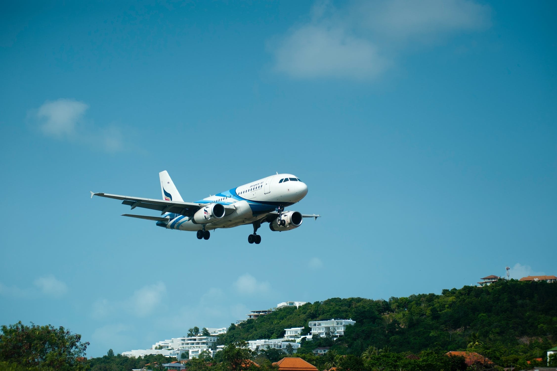 Airplane in the sky.