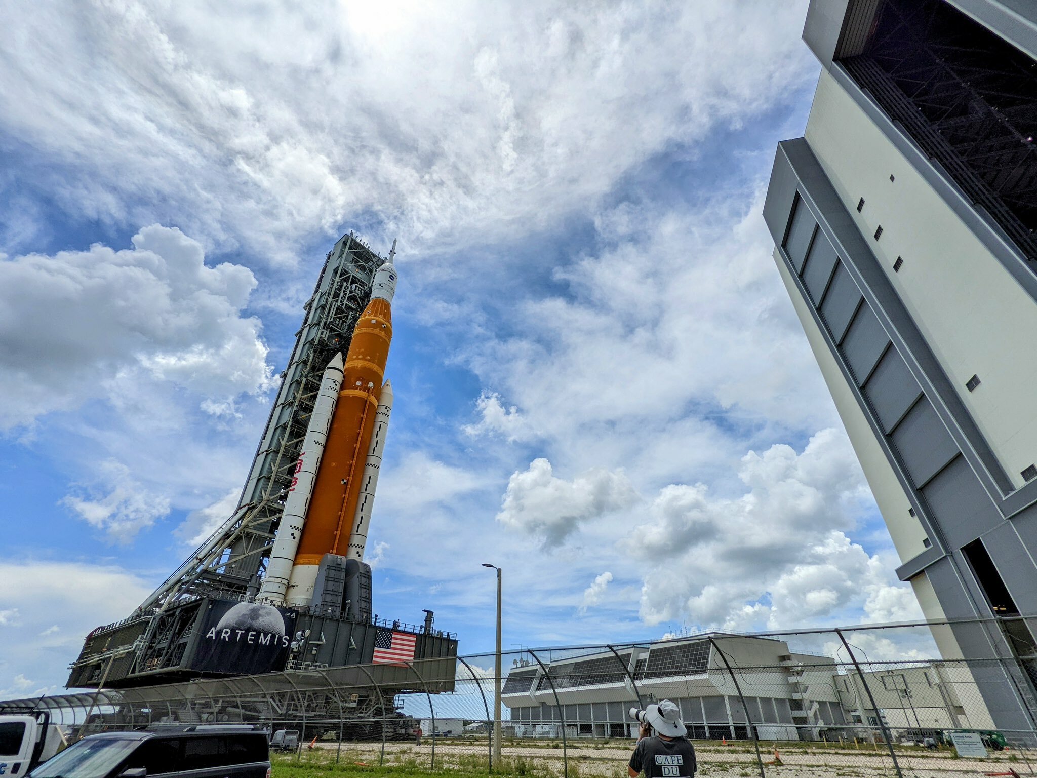 A NASA megarocket returning to storage