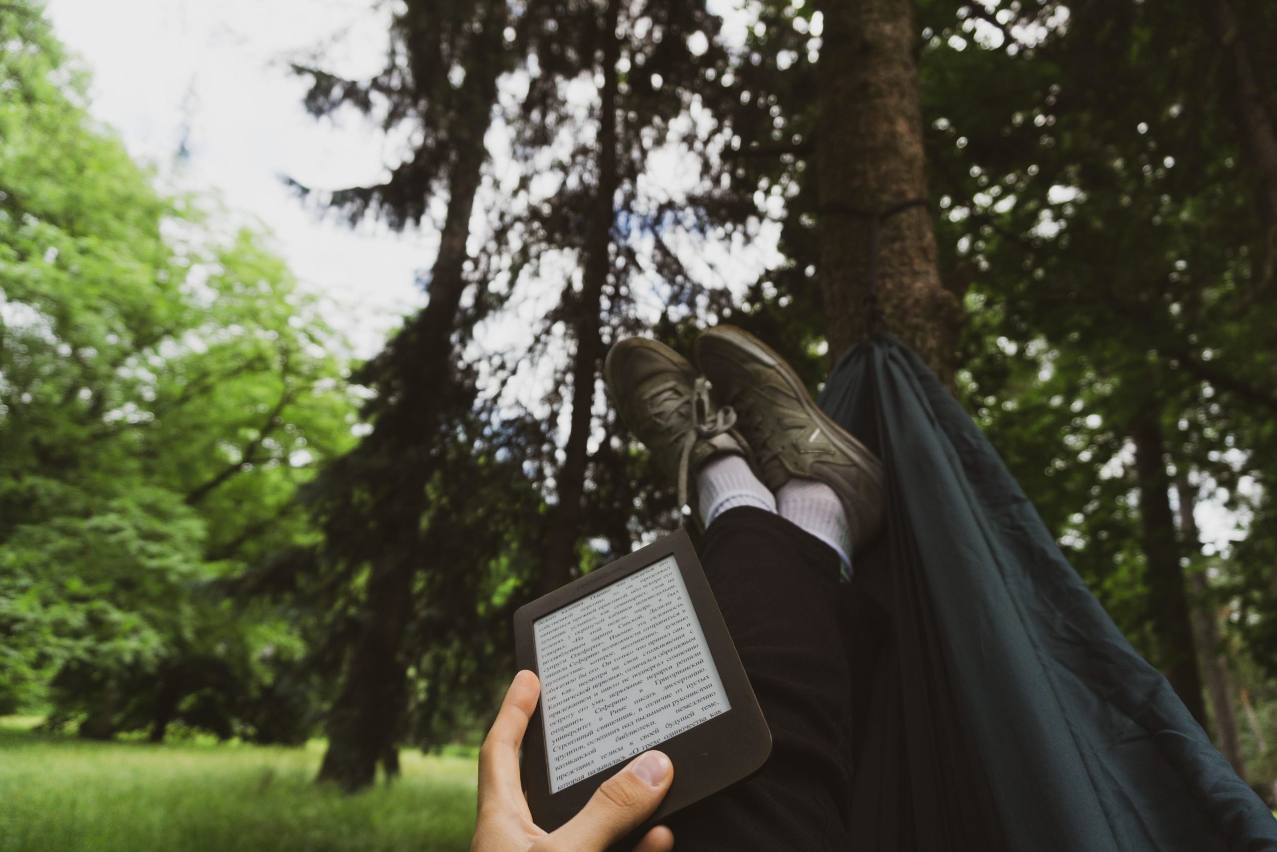 Kindle held in hammock