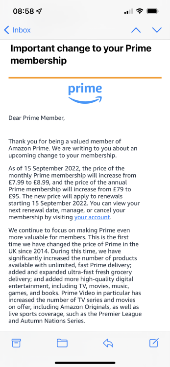 Amazon Prime price increase