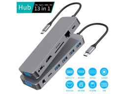 13-in-1 Docking Station with Dual HDMI on a white background.