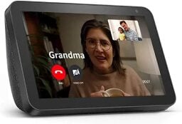 Black Echo Show showing a video call