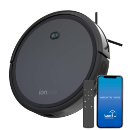 Black robot vacuum with app control