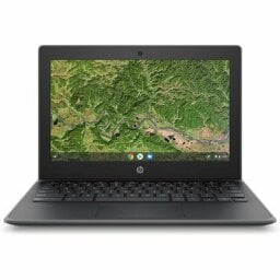 HP Chromebook on white background