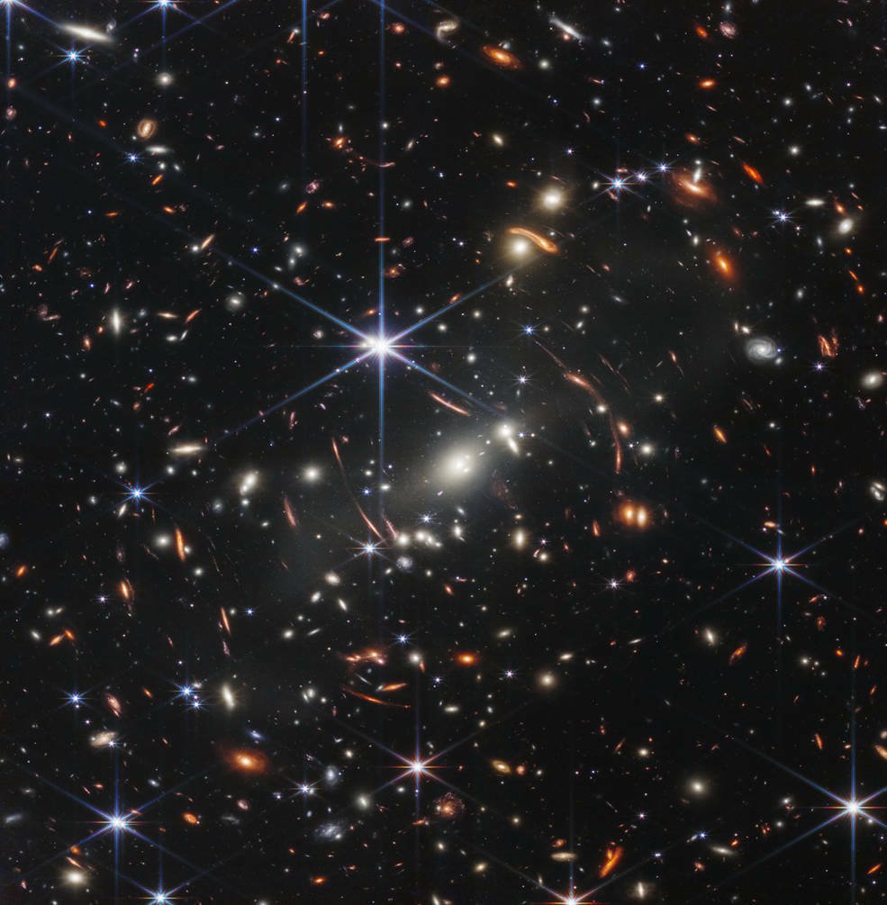 a cluster of galaxies in deep, deep space