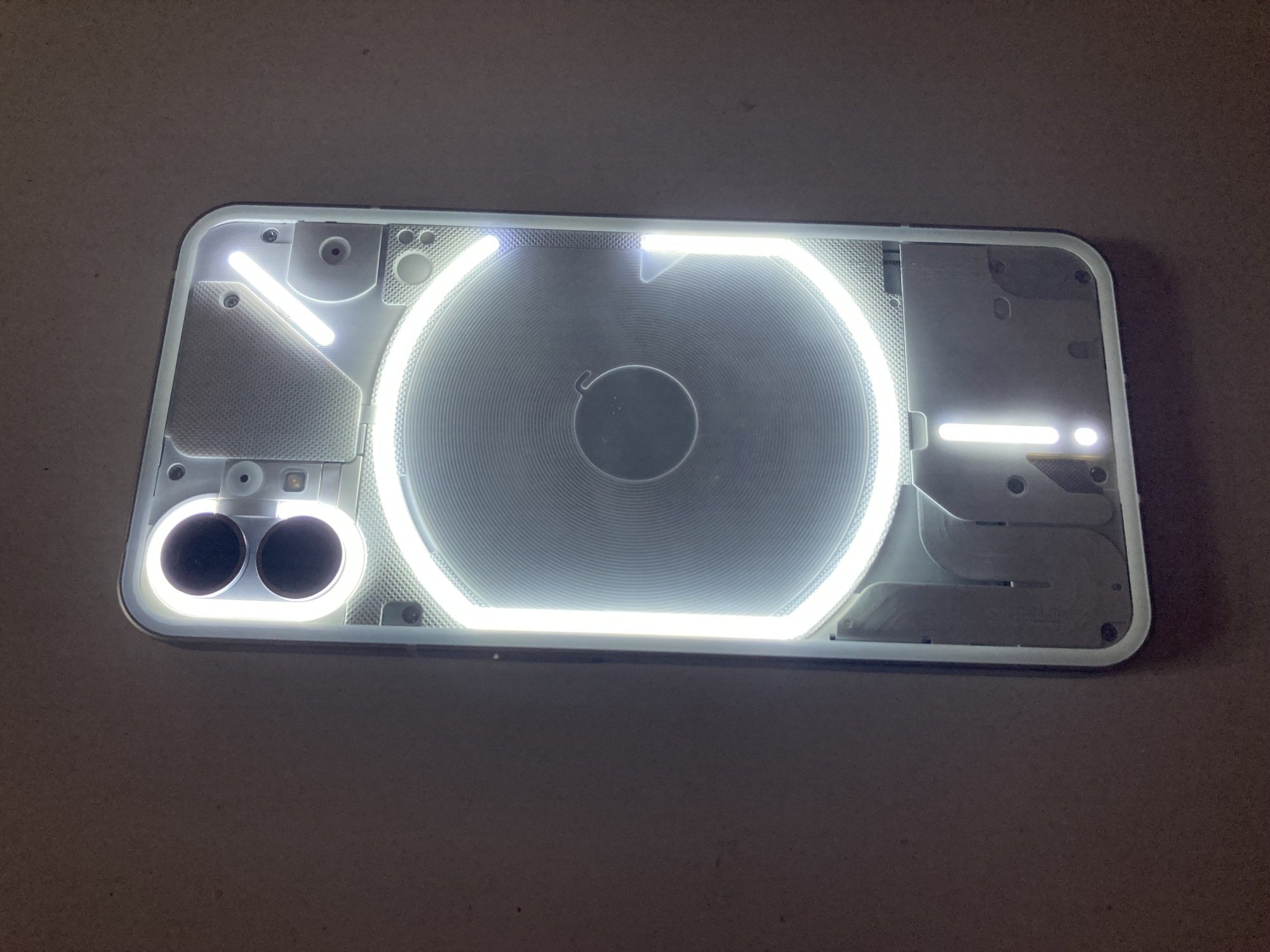 Nothing Phone (1) with glyph lights on