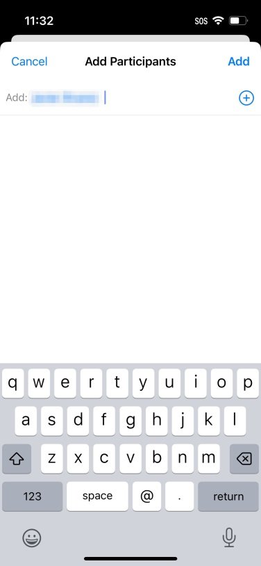 iPhone screenshot of adding participant to the shared library