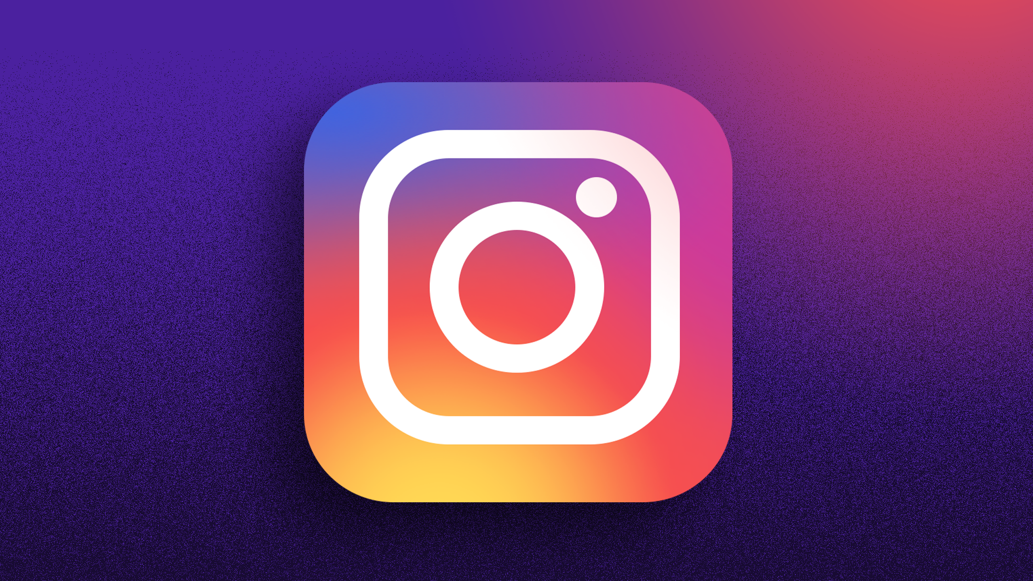 Instagram logo on a purple ombre background
